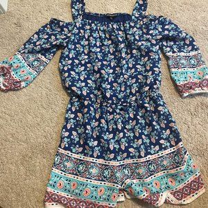 Blue floral romper